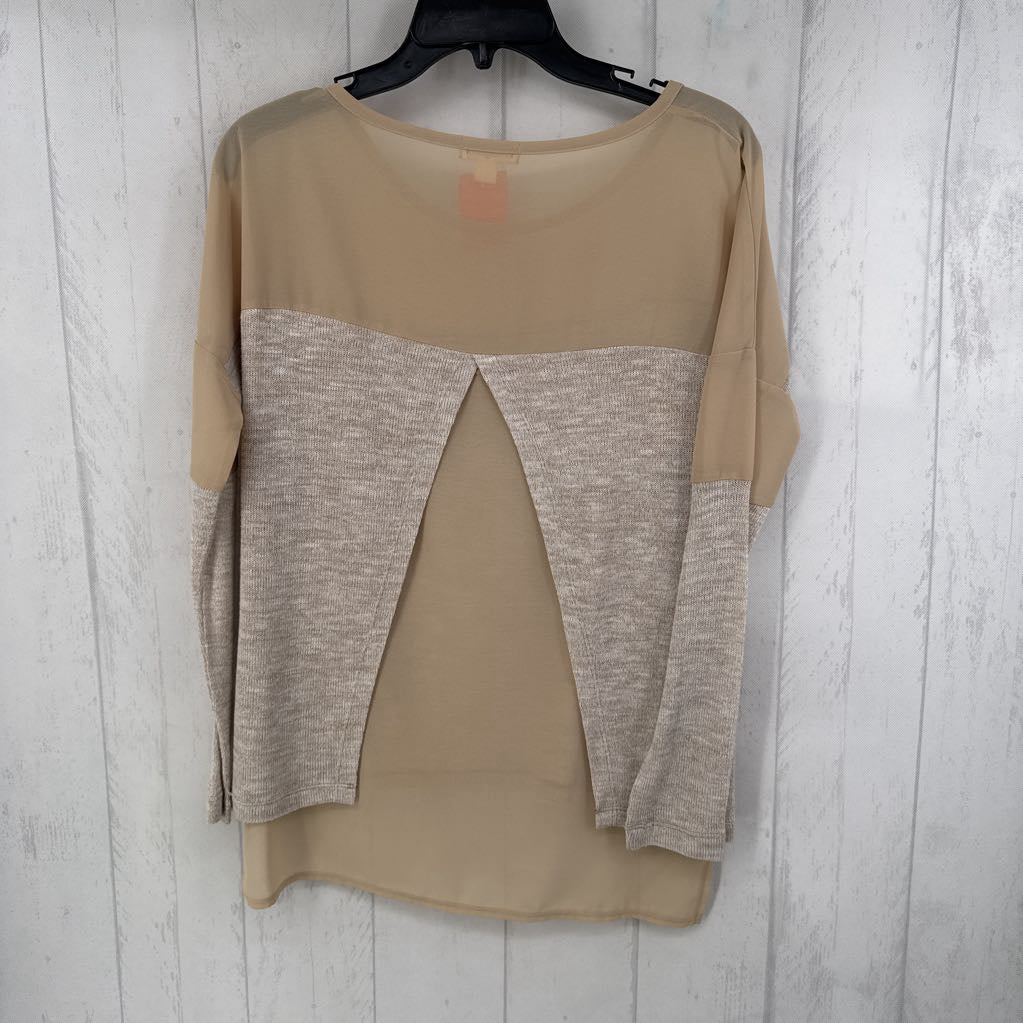 S mixed-media l/s top