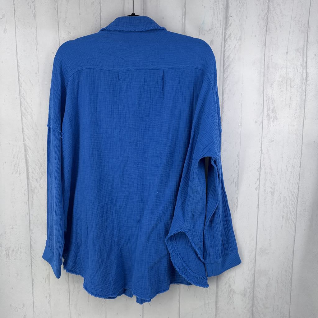 2XL gauzy button down l/s top