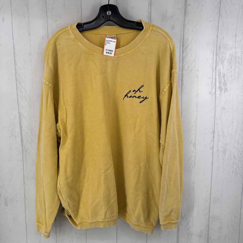 XL ribbed crewneck sweatshirt-oh honey