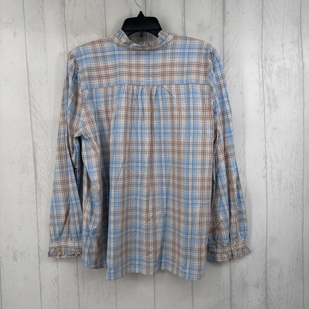 XXL-P plaid button down l/s top
