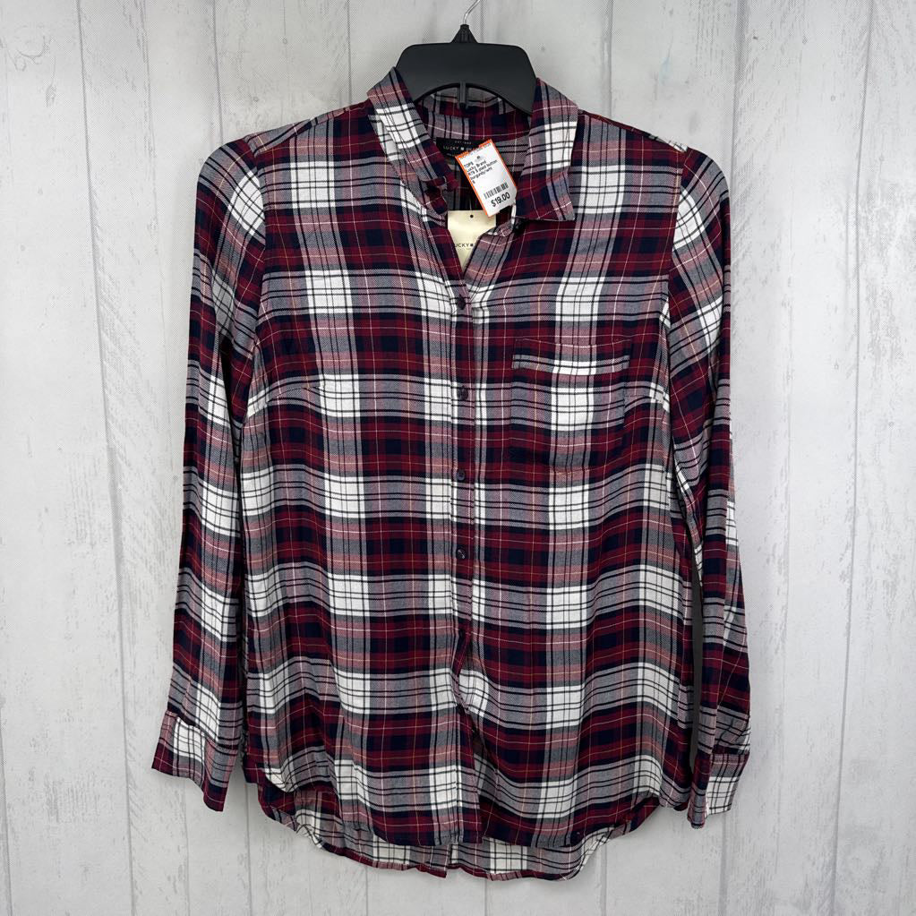 R79 S plaid button down l/s top