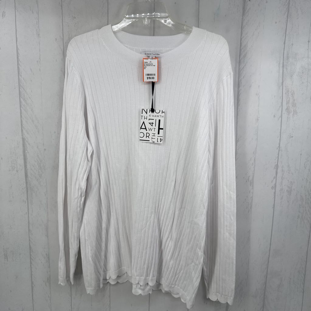 2X rib-knit l/s top