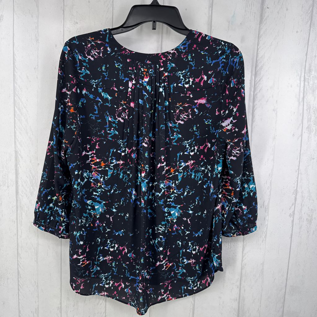 S-P printed 1/2 button down l/s top