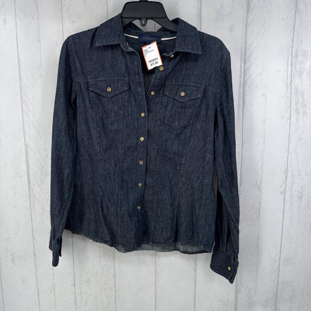 4 denim button down l/s top