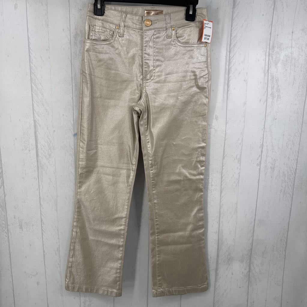 0 metallic straight leg pant
