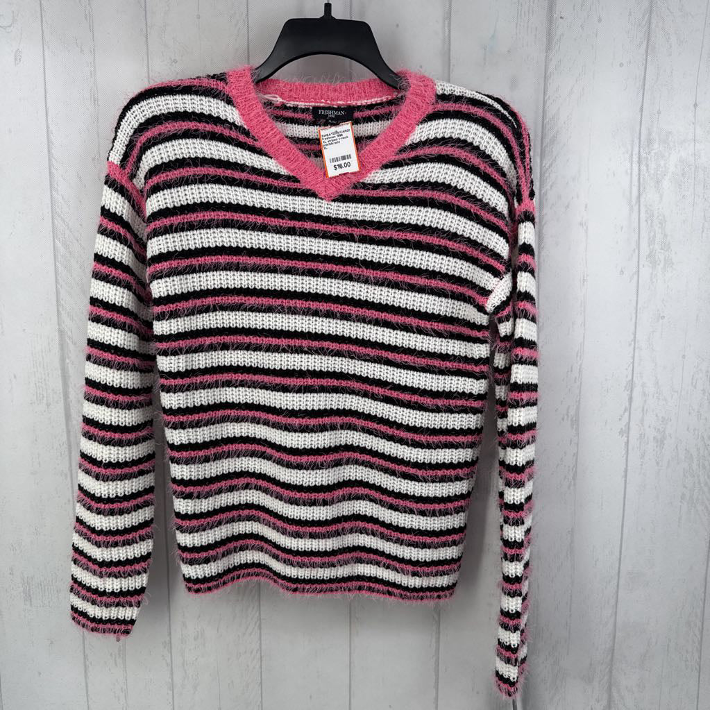 XL striped v-neck sweater