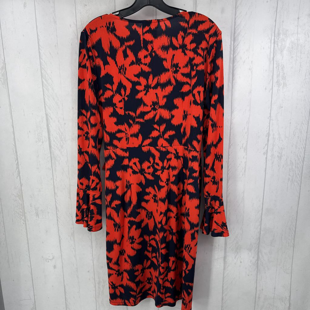10 printed crossoverr l/s dress