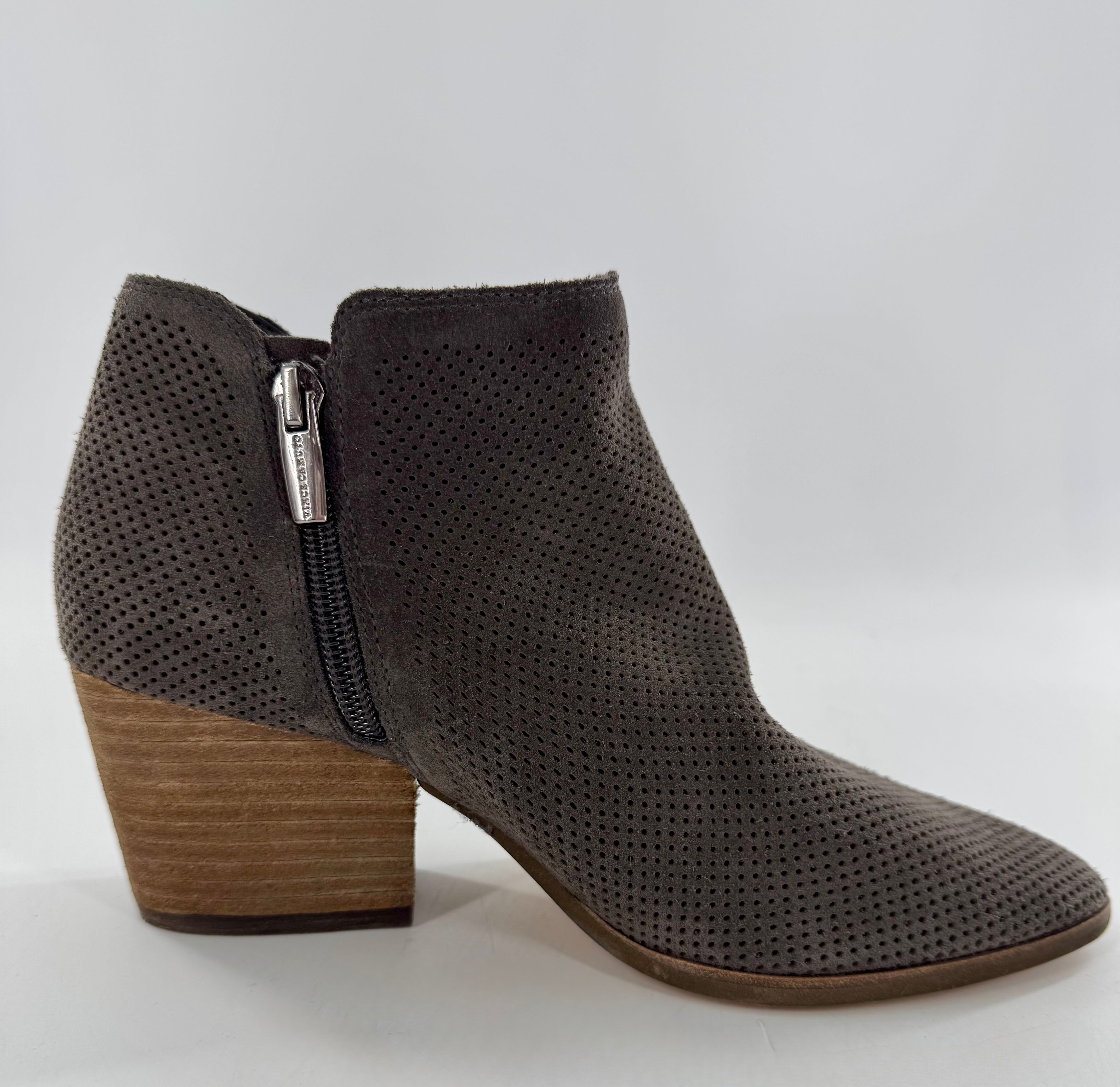 7 perforated leather bootie
