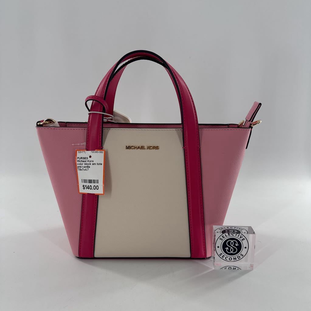 color block sm tote w/ crossbody strap
