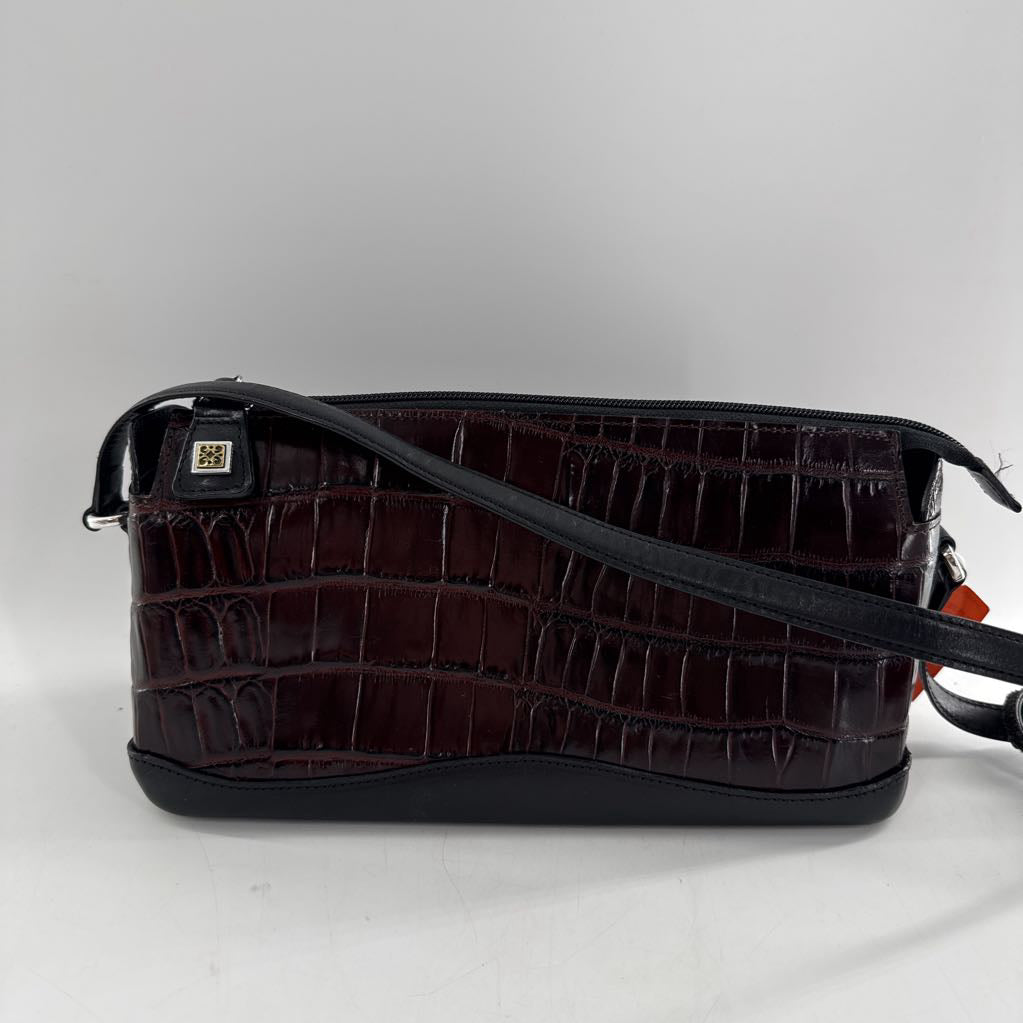 croc embossed shoulder bag