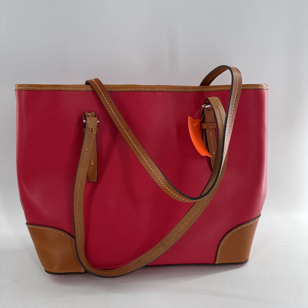 buckle strap zip top tote