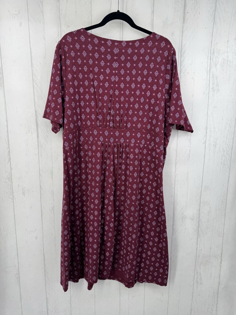 2X printed crossover s/s dress