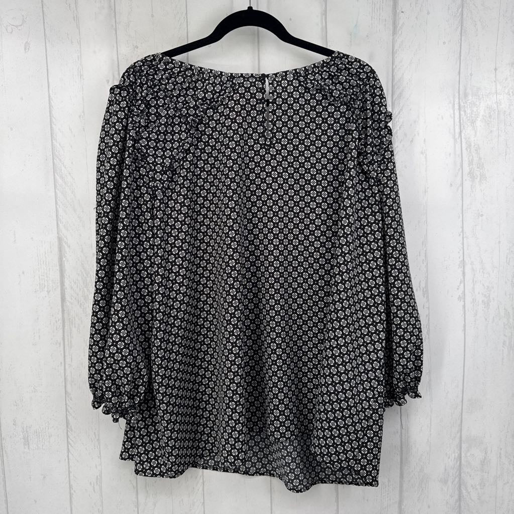 XL flo print 3/4 slv top