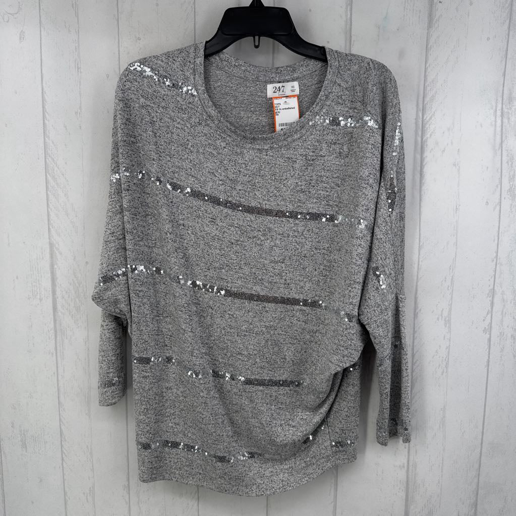 XS l/s embellished top