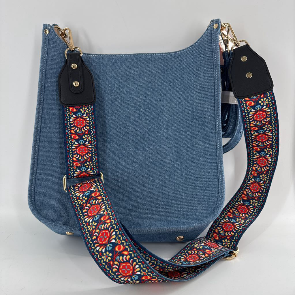denim messenger crossbody