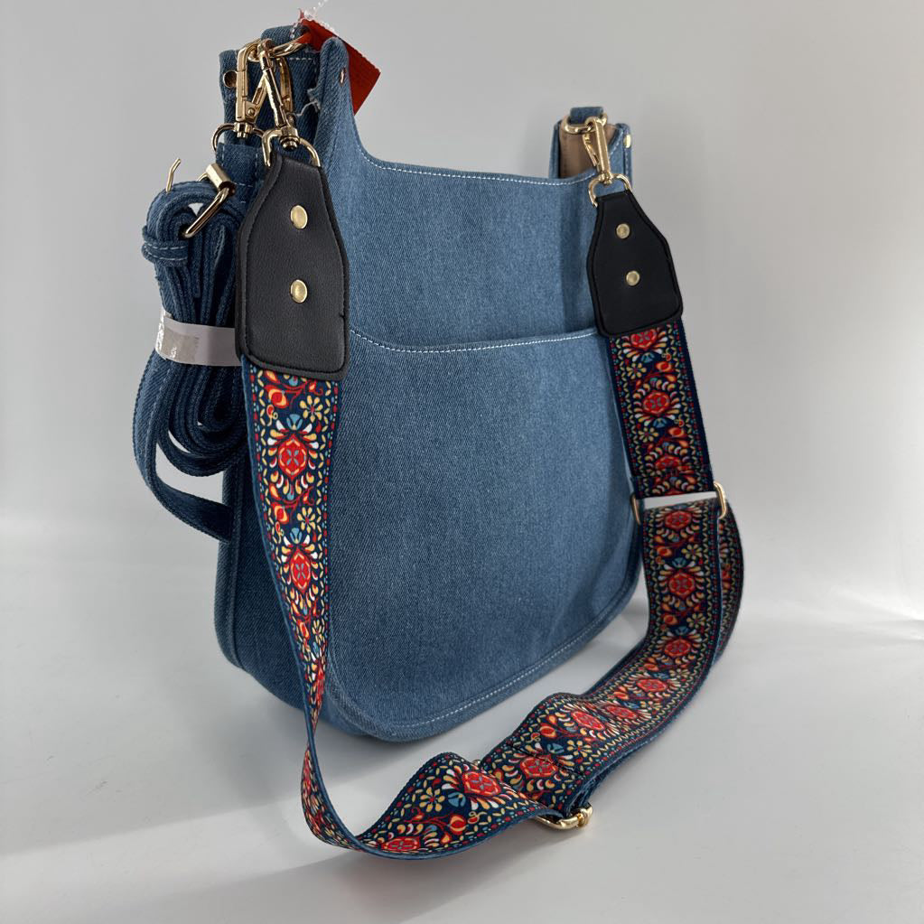 denim messenger crossbody
