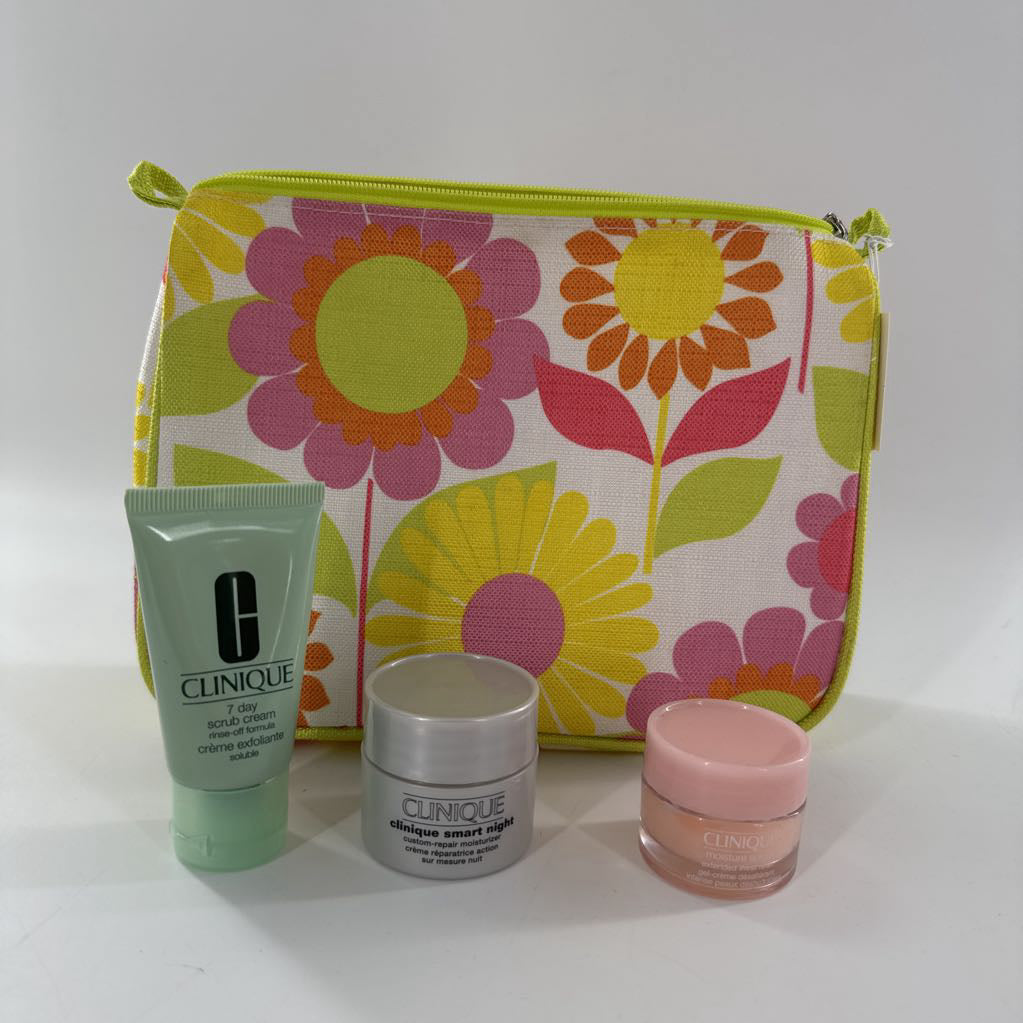 clinique 3Pc giftset-flo print bag
