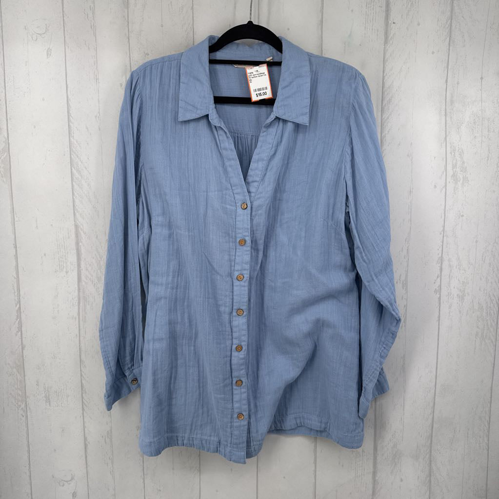 1X button down l/s top