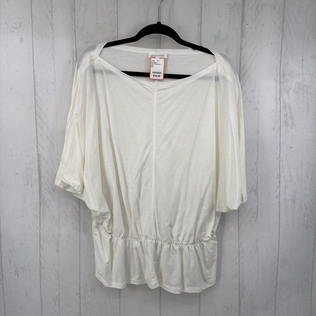 XXL draped slv peplum top