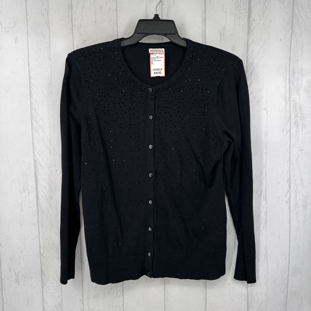 XXL embelished button down cardi