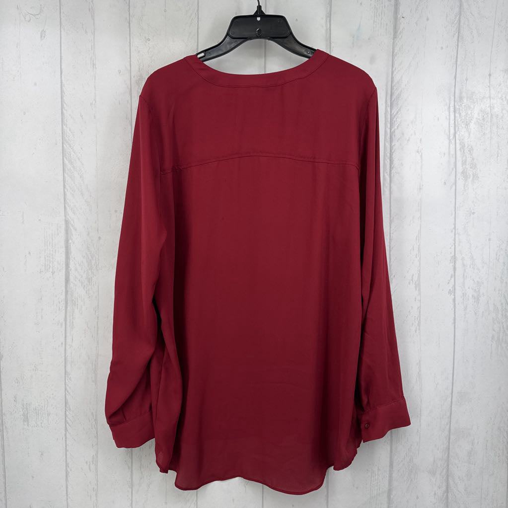 XL smocked v-neck l/s top
