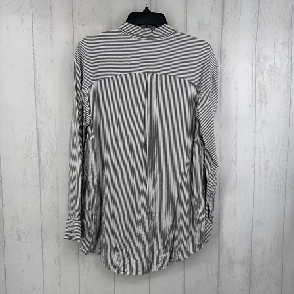 XL striped button down l/s top