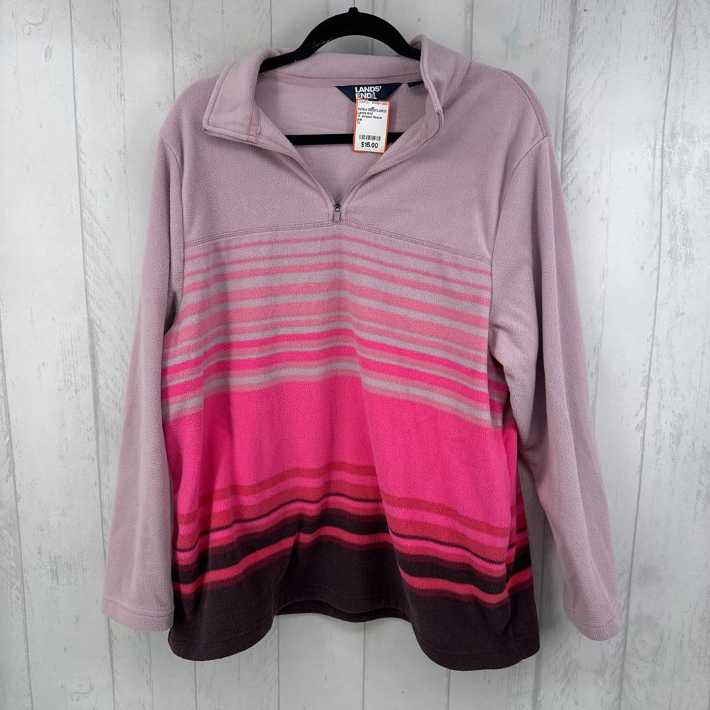 1X striped fleece pullover