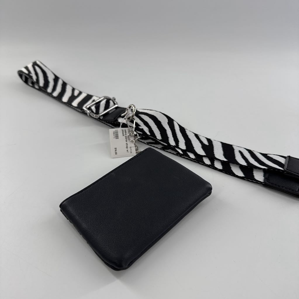zebra purse strap w/ pouch