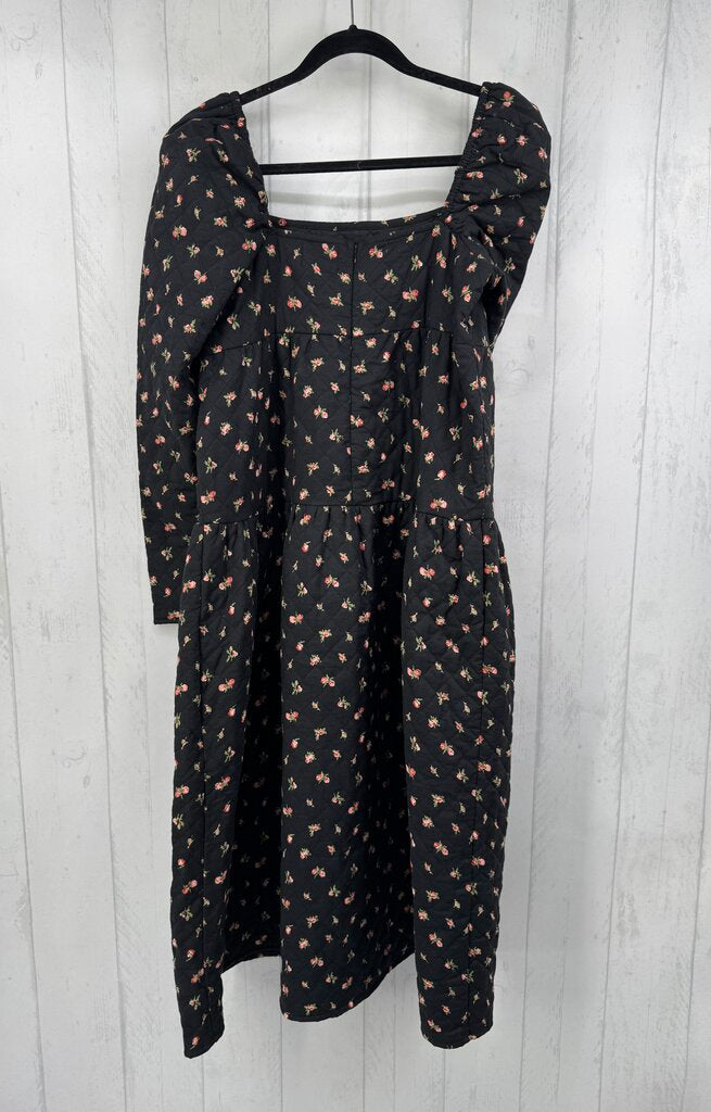 8 quilted flo print dress