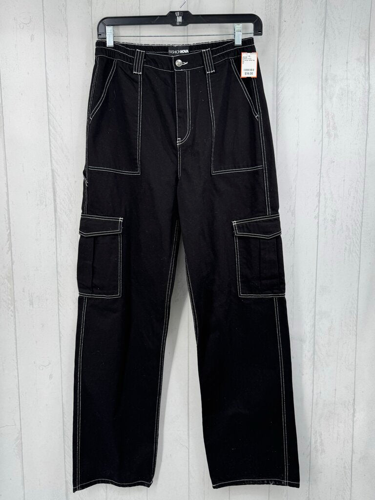 13 cargo wide leg jean