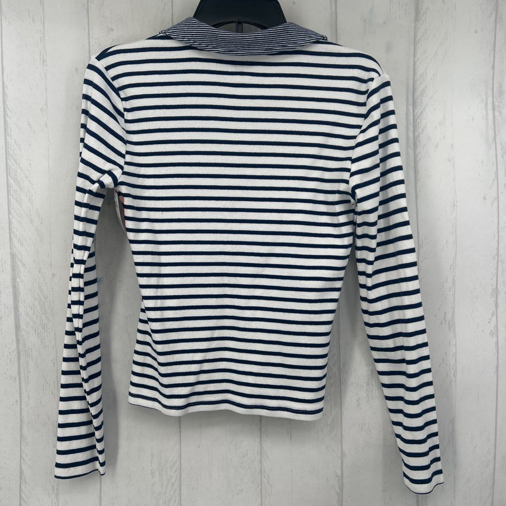 M ribbed striped l/s polo