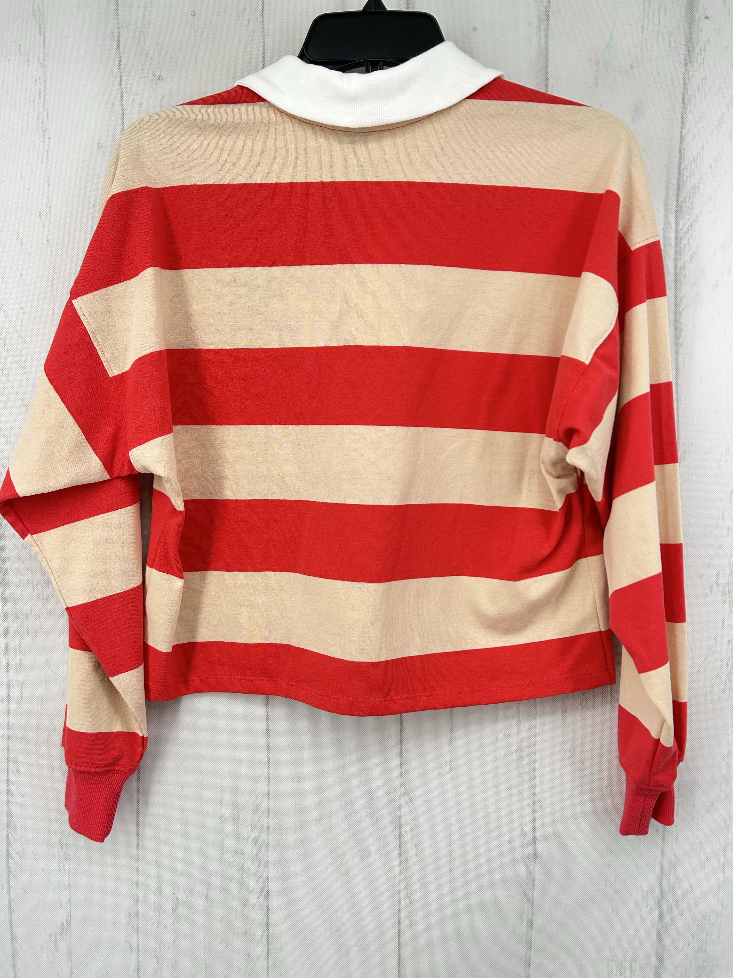 XXS striped crop l/s polo