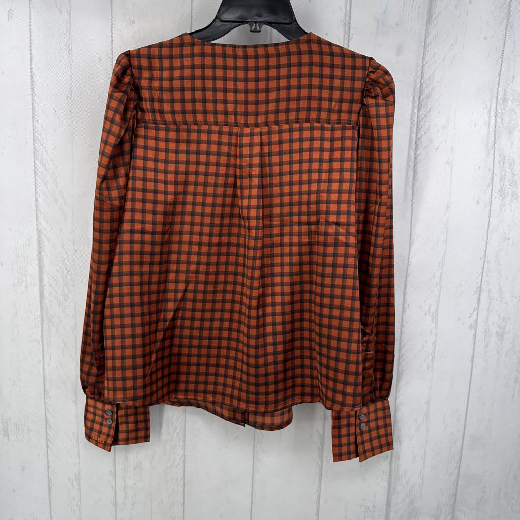 M l/s check button shirt