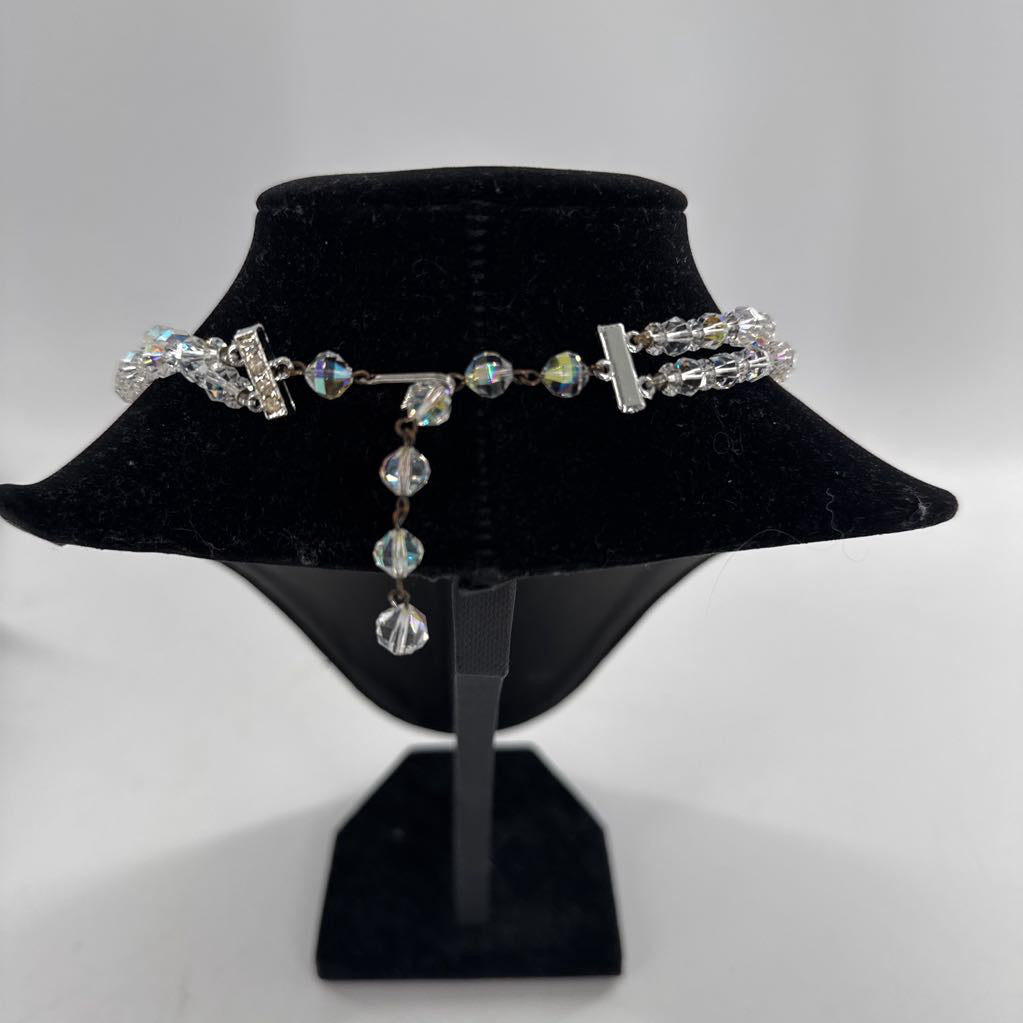 clear beaded necklace & bracelet set