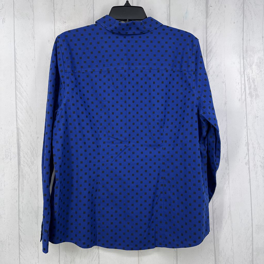 L checkered button down l/s top