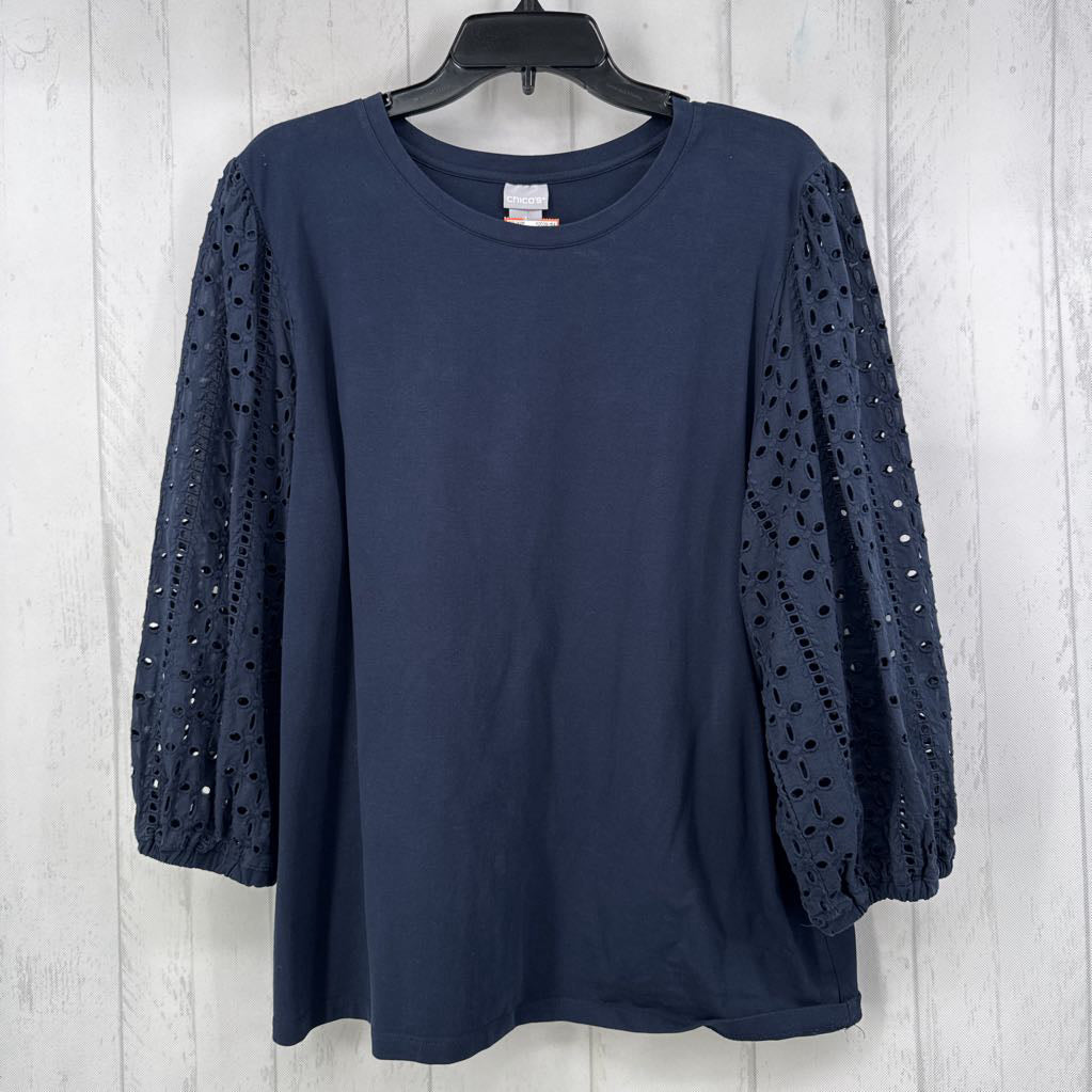XL eyelet slv top