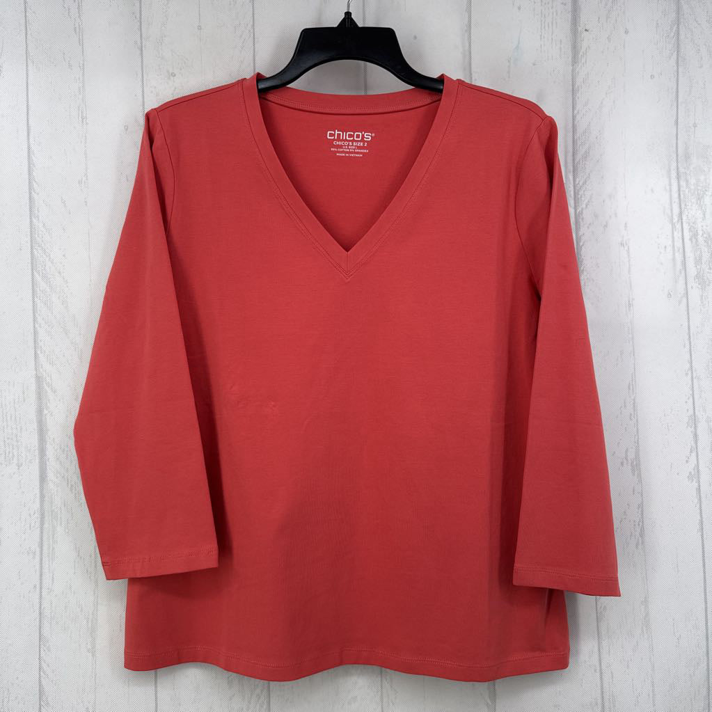 L v-neck 3/4 slv top