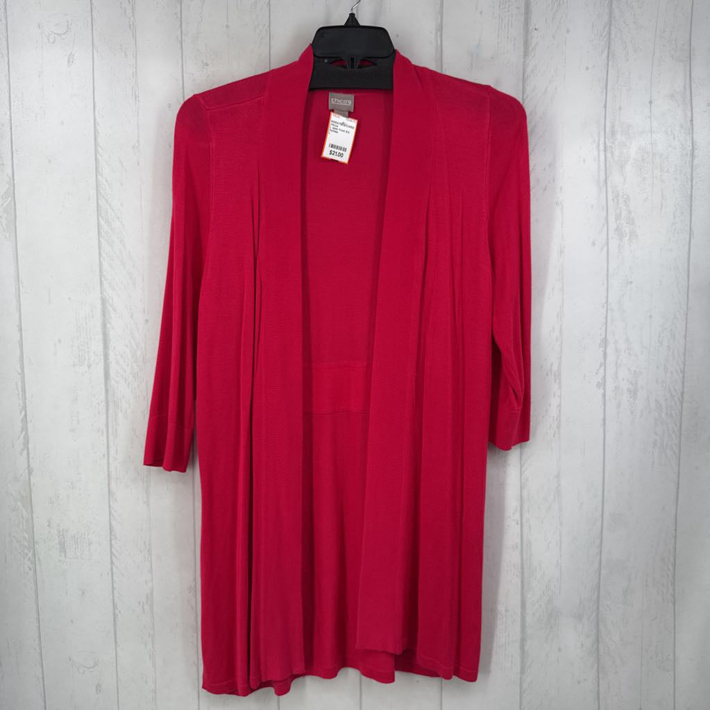 L open front 3/4 slv cardi