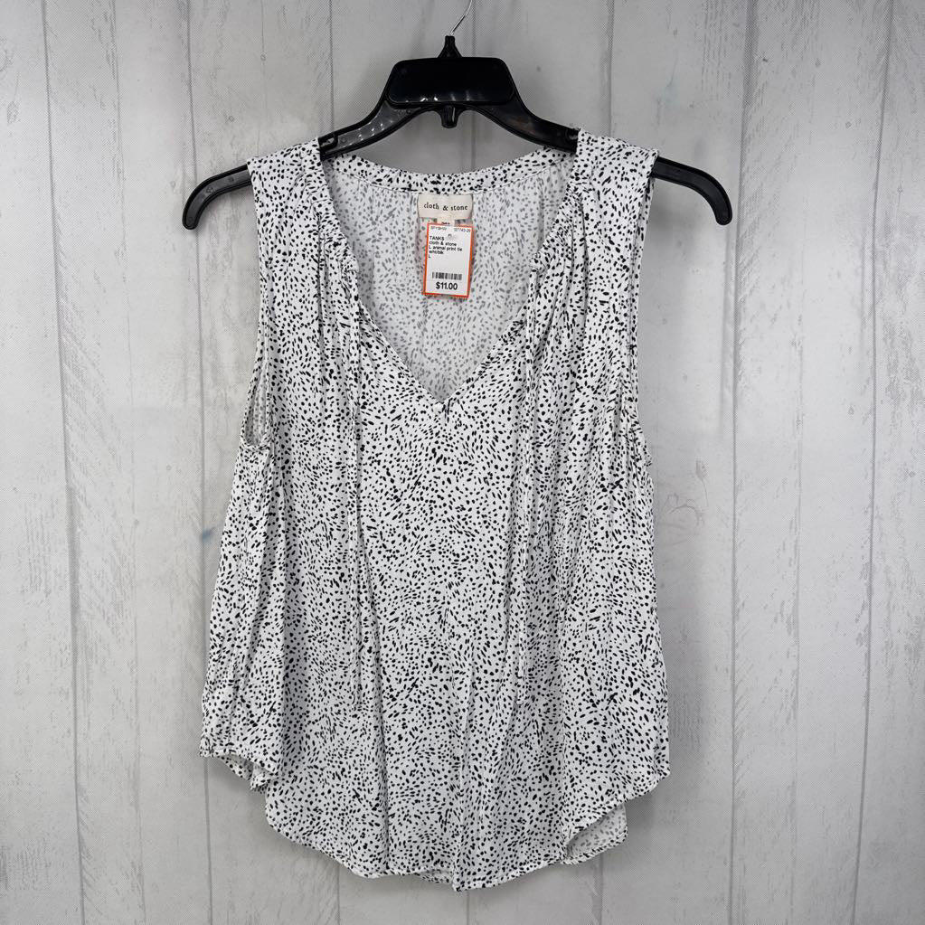 L animal print tie front cami