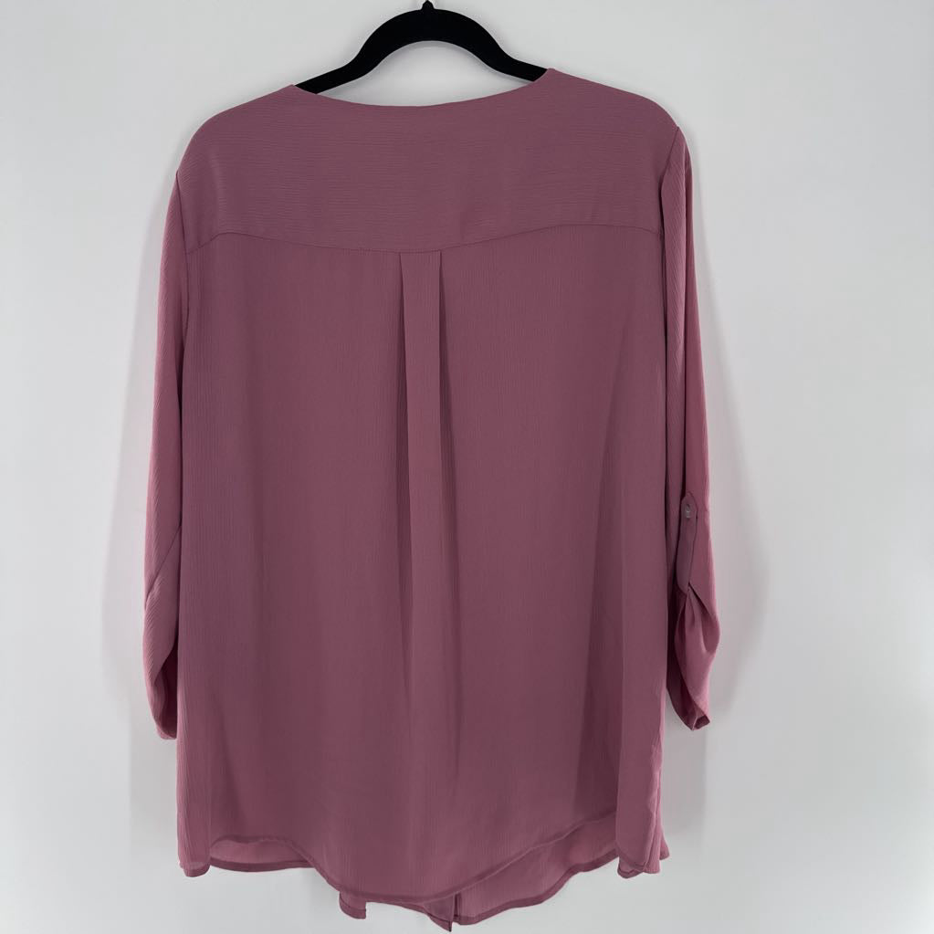 1X button down tab slv top