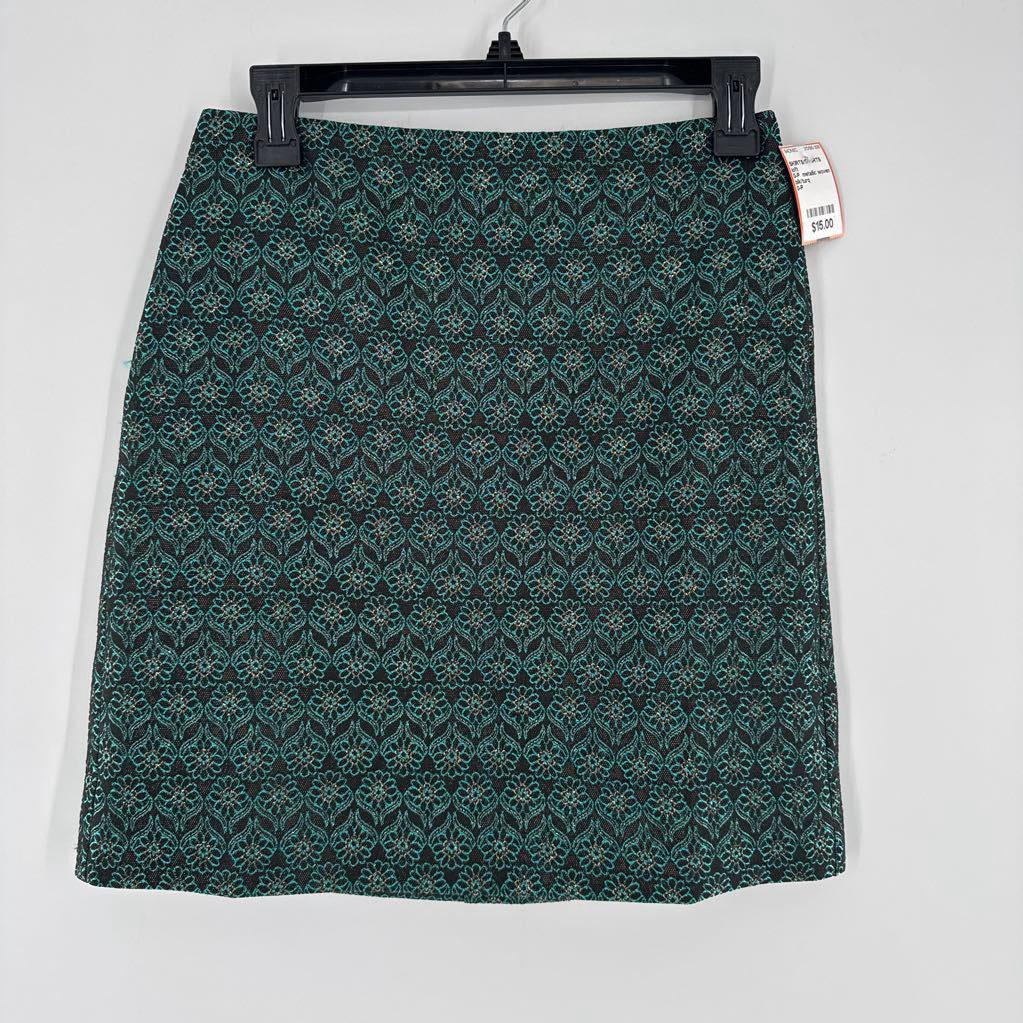 0-P metallic woven skirt