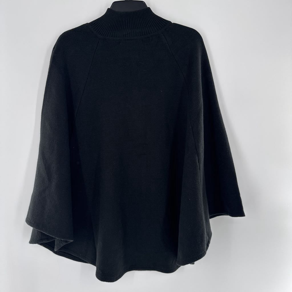M/L full-zip knit poncho