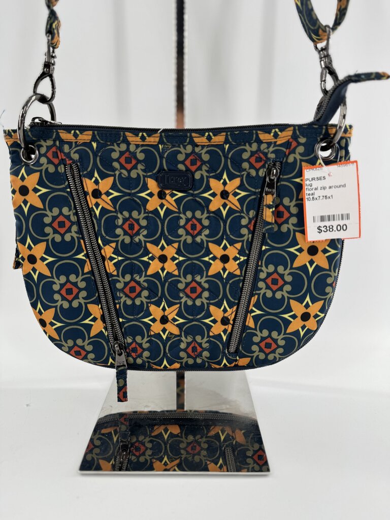 floral zip around crossbody