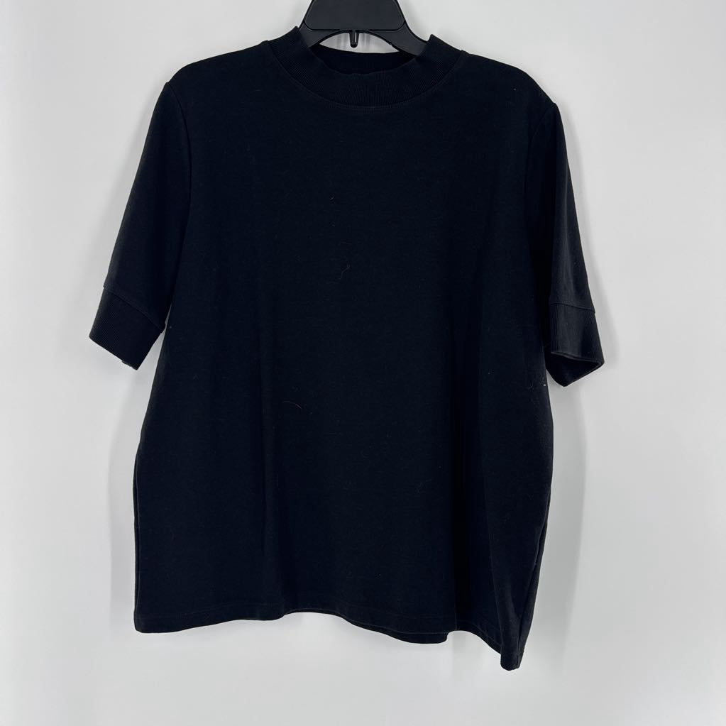 XL mock-neck elbow slv top