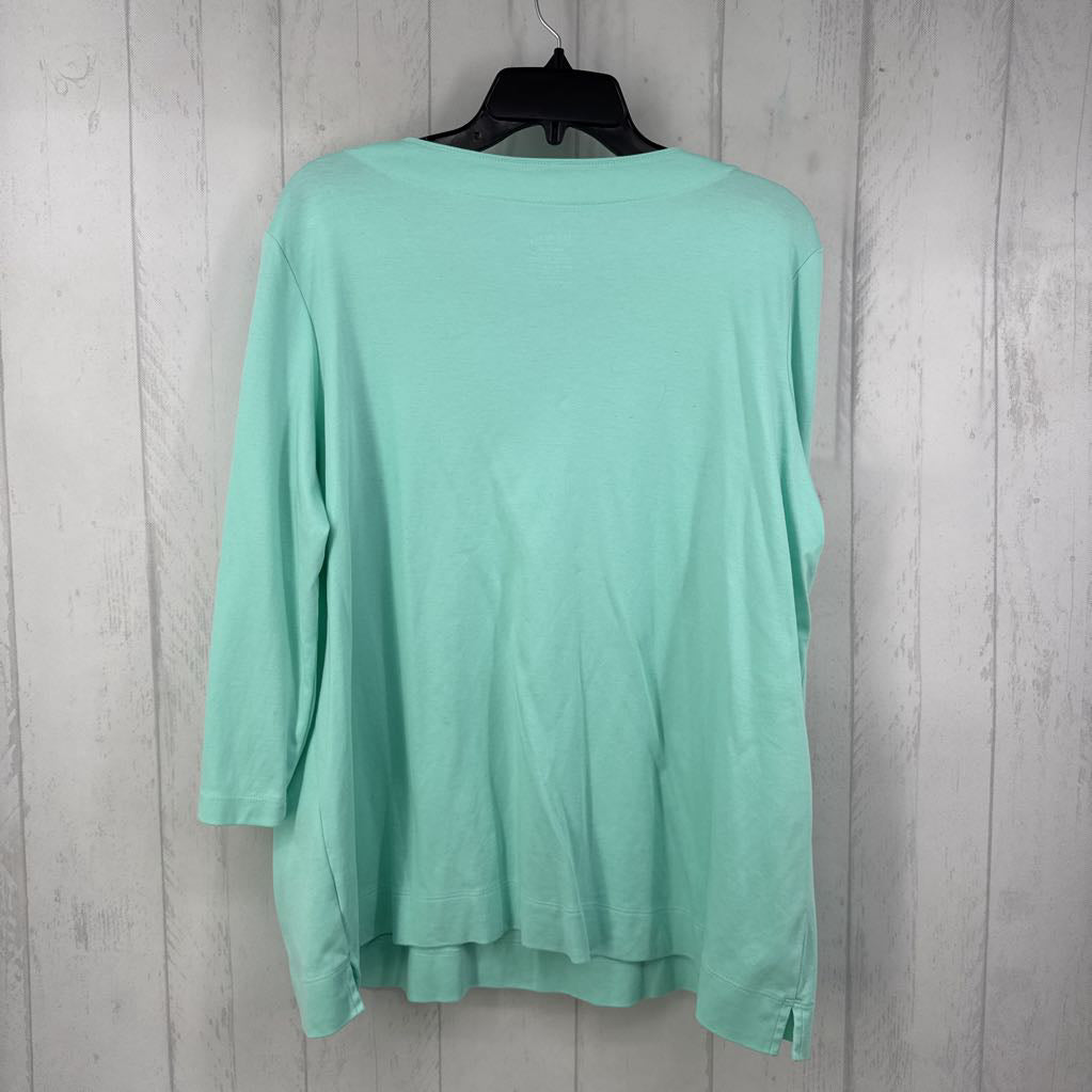 2X v-neck 3/4 slv tee