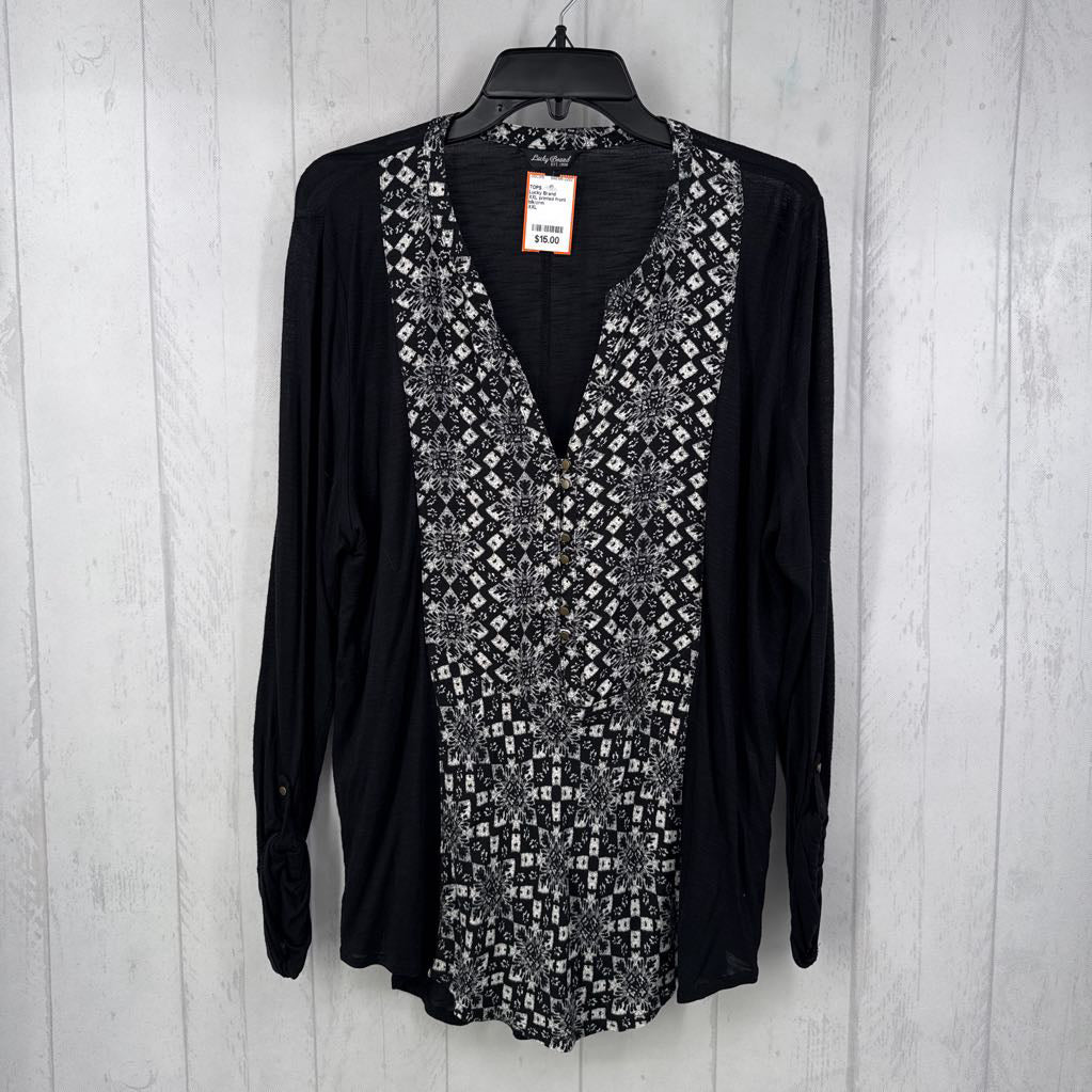 XXL printed front l/s top