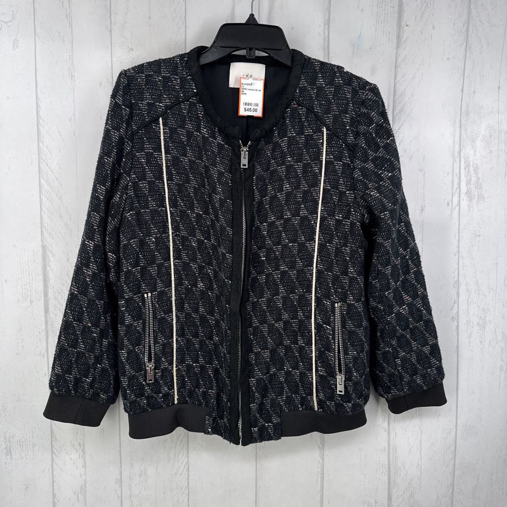 38(M) tweed zip up jacket