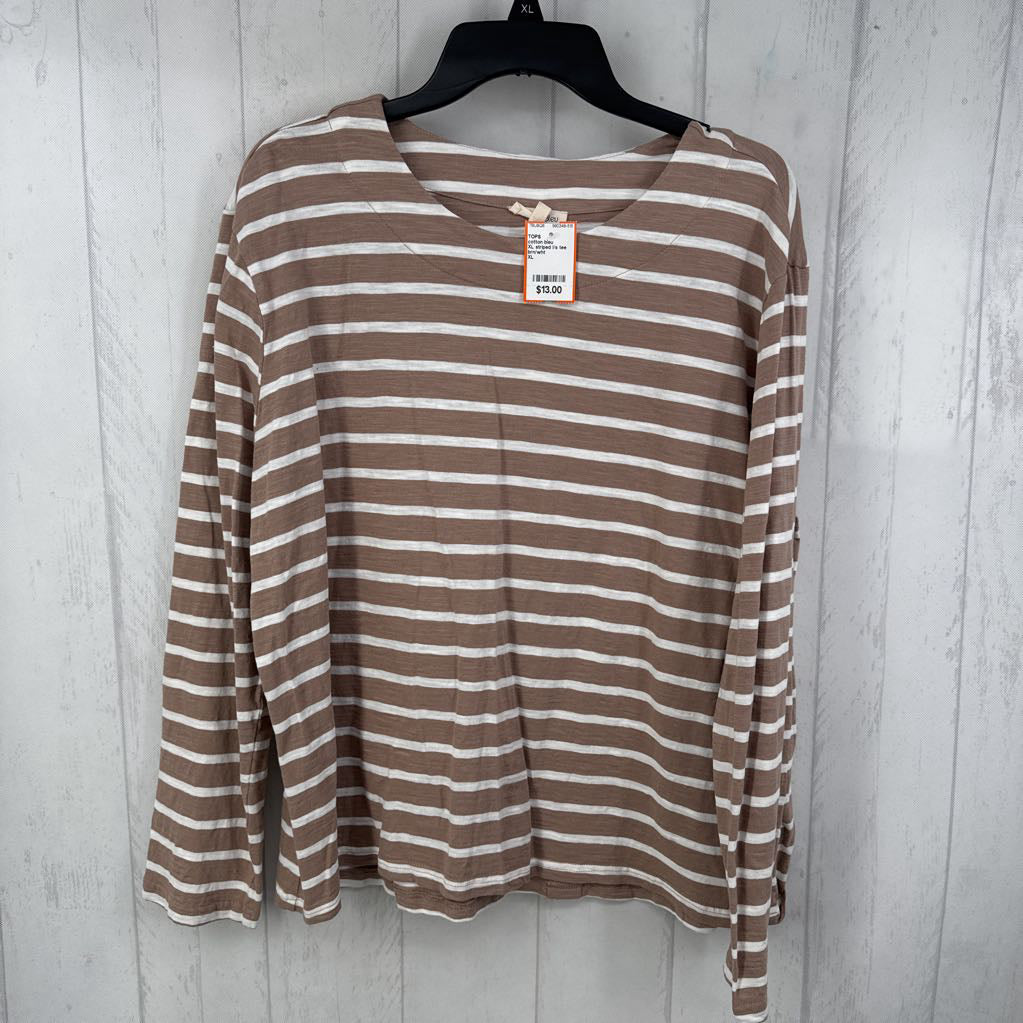XL striped l/s tee
