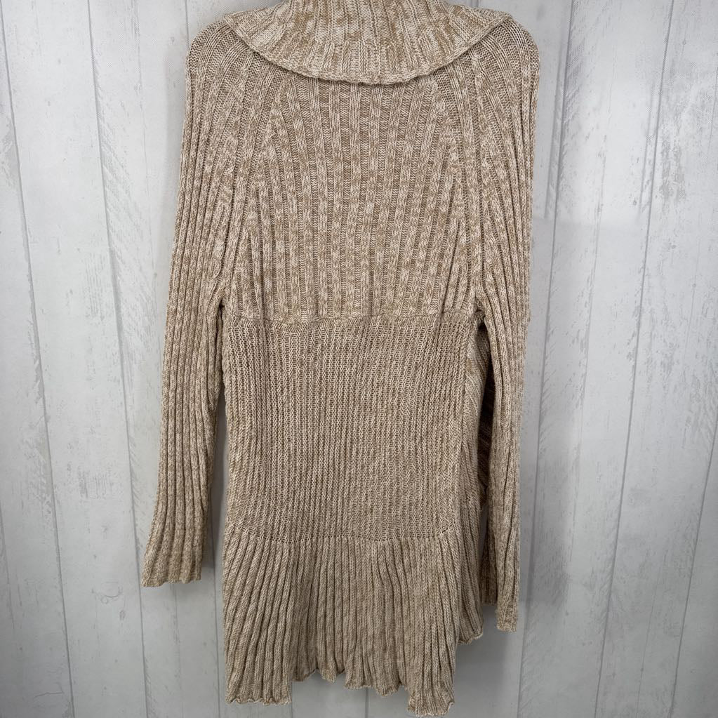 L rib knit flowy cardi