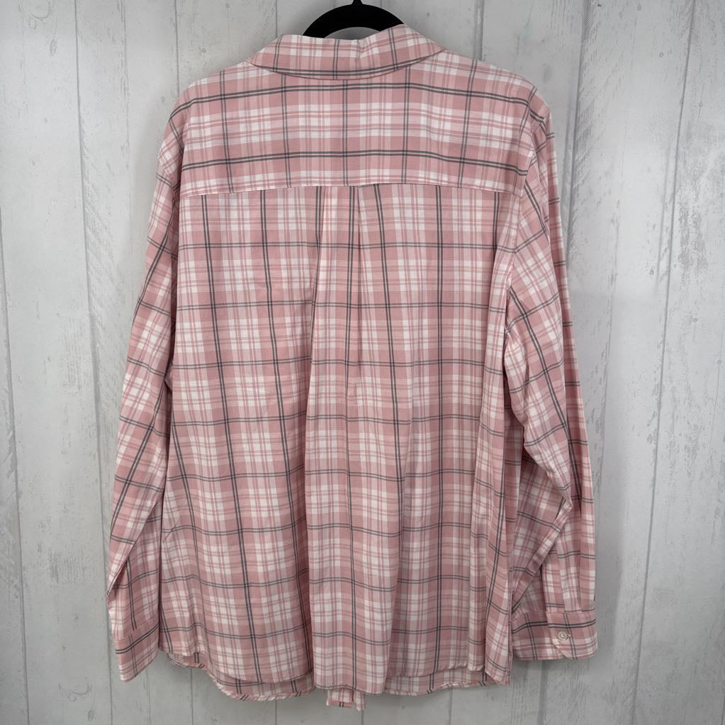 3X plaid button down l/s top